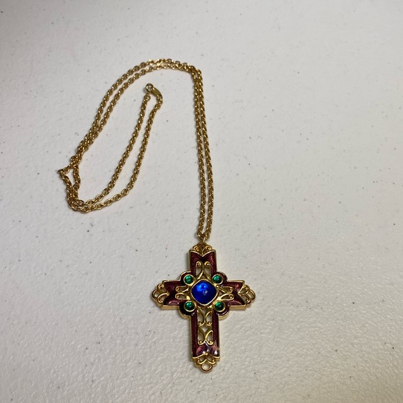 Vintage Avon Enameled Cross - Picture 2 of 7